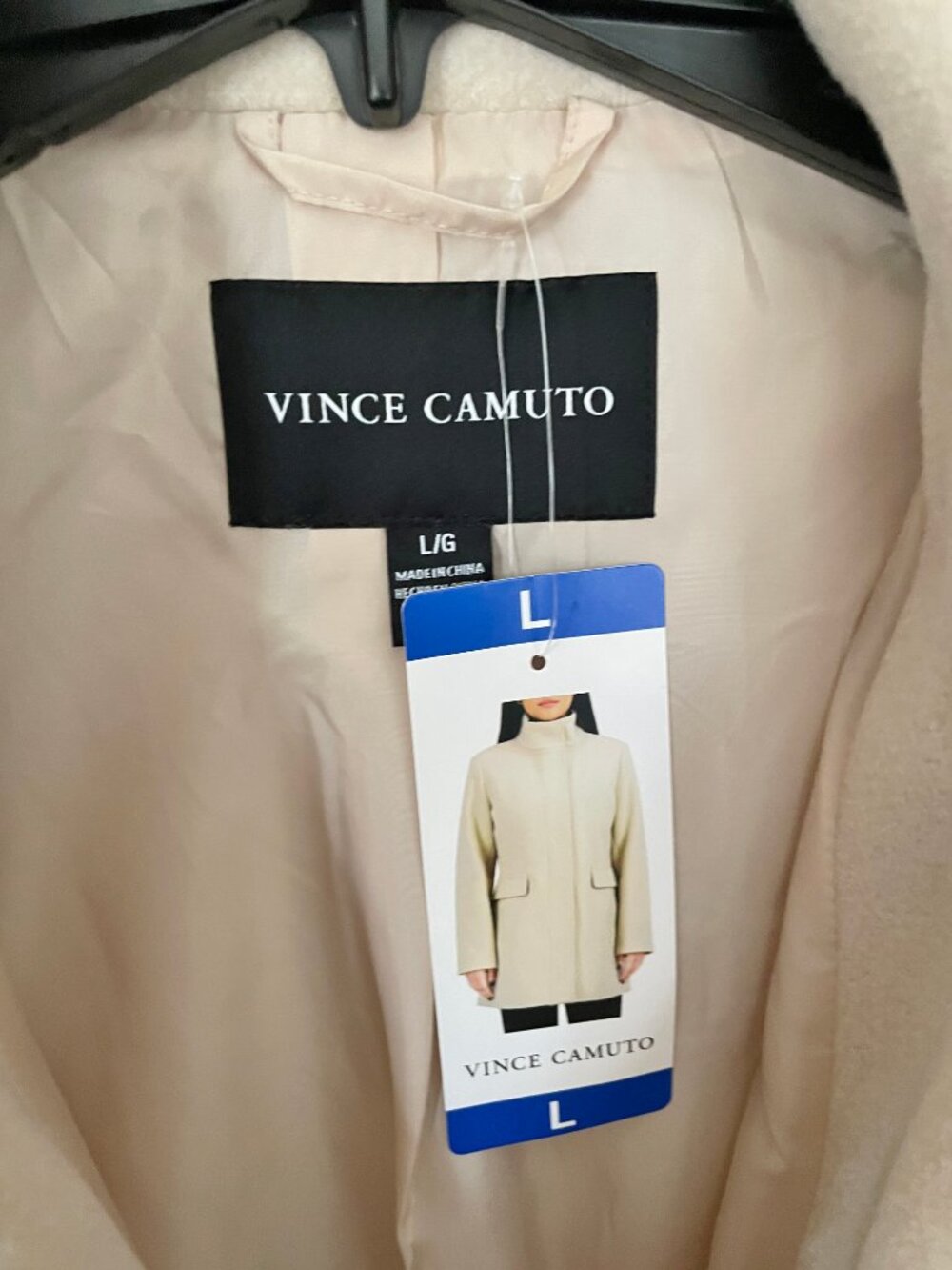 NEW Vince Camuto Womens Full Zip Jacket Coat NWT L Cream Lined Pockets - Picture 8 of 14